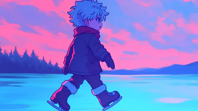 Hunter X Hunter Killua Ice Skating wallpaper on Pixipics