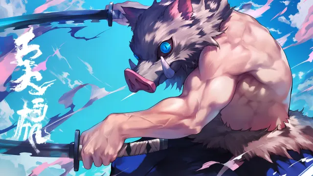 Demon Slayer Inosuke Hashibira Sky wallpaper on Pixipics