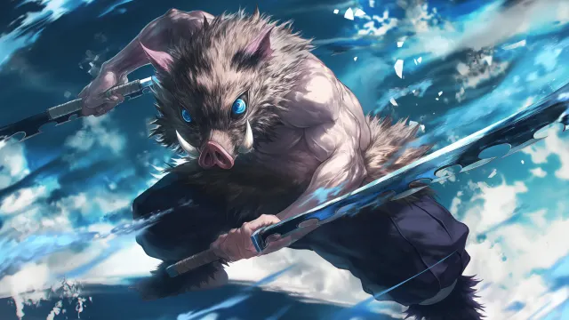 Inosuke Hashibira Beast Breathing wallpaper on Pixipics