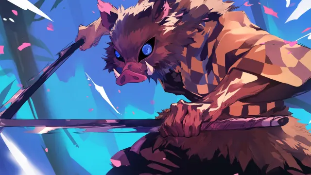 Inosuke Hashibira Boar Mask wallpaper on Pixipics