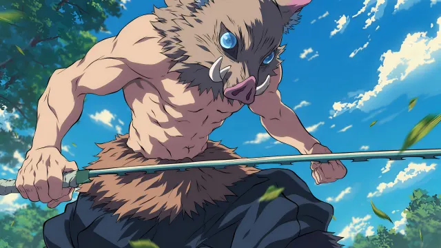 Inosuke With Sword Demon Slayer wallpaper on Pixipics