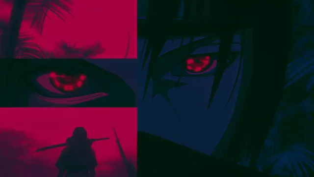 Itachi Uchiha Glowing Red Eyes Silhouette Samurai wallpaper on Pixipics