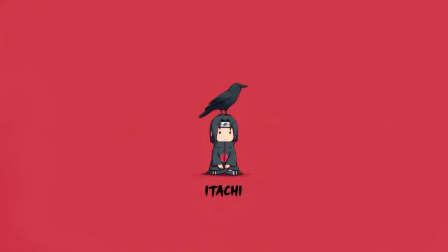 Naruto Itachi Chibi With Crow Minimal wallpaper on Pixipics