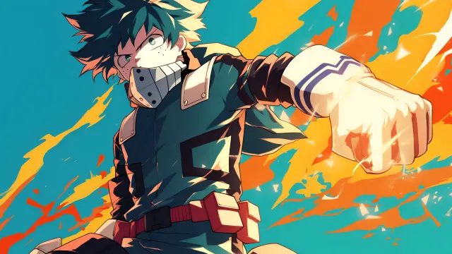 My Hero Academia Deku Punching Fire wallpaper on Pixipics