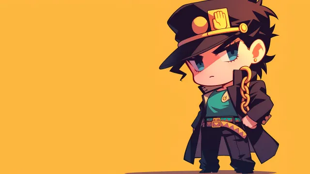 Chibi Jotaro Kujo Yellow Pose wallpaper on Pixipics