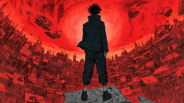 Gojo Domain Red City Jujutsu Kaisen wallpaper on Pixipics