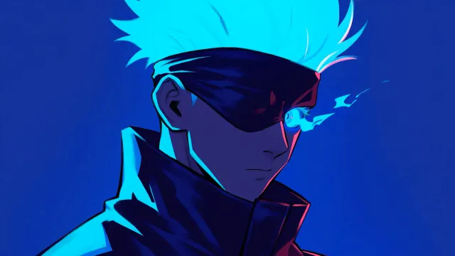 Satoru Gojo Revealing The Six Eyes Technique Gif wallpaper on Pixipics