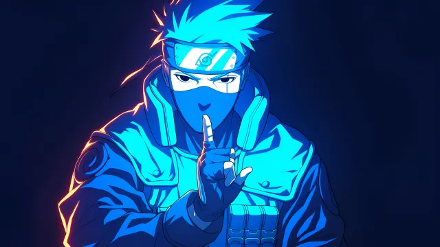 Naruto Kakashi Blue Neon wallpaper on Pixipics