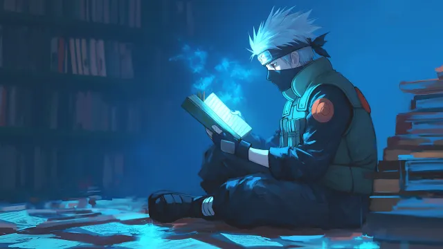 Naruto Kakashi Reading Magic Book wallpaper on Pixipics