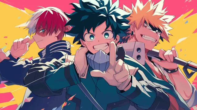 Mha Shoto Izuku Bakugou Gif wallpaper on Pixipics