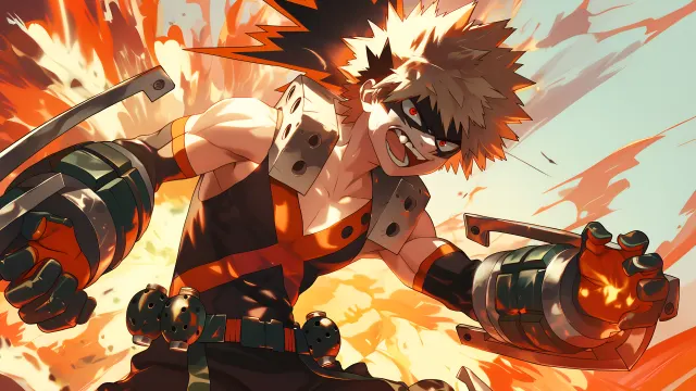 My Hero Academia Bakugo Katsuki Fierce Battle wallpaper on Pixipics