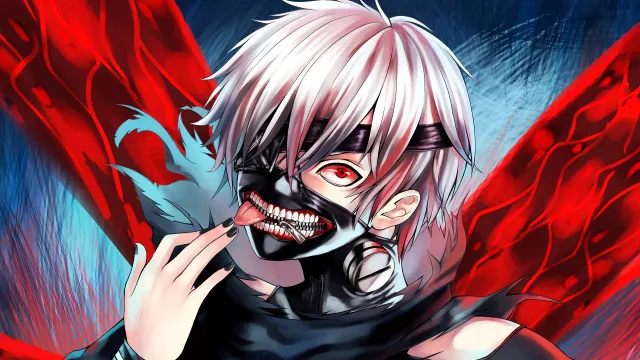 Kaneki Ken Using Kagune Red And Black Lighting wallpaper on Pixipics