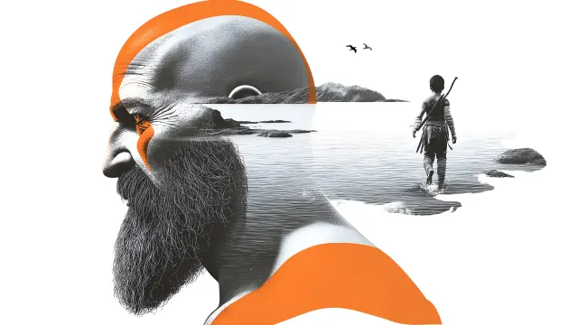 Double Exposure Kratos Boy wallpaper on Pixipics