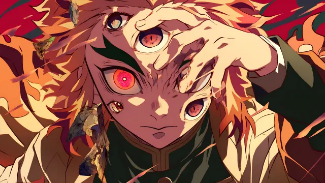 Demon Slayer Rengoku Multiple Eyes wallpaper on Pixipics