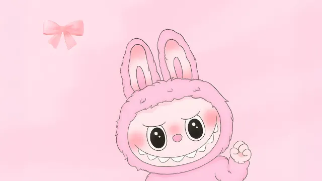 Labubu Mokoko Pink Monster wallpaper on Pixipics