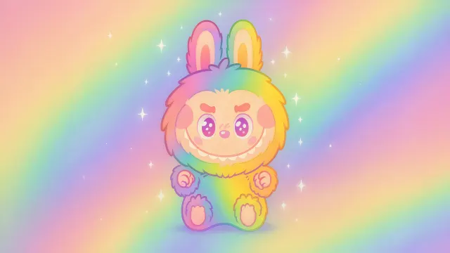 Rainbow Labubu Cute Character wallpaper on Pixipics