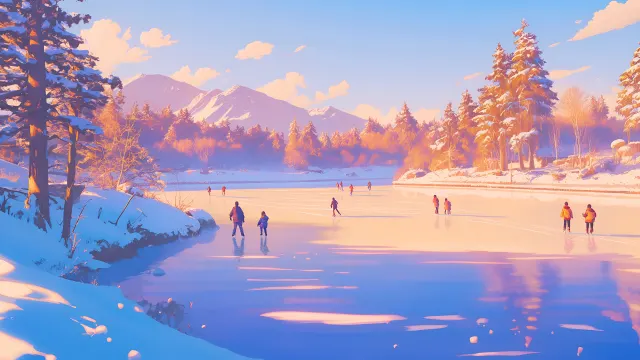 Frozen Lake Winter Scenery wallpaper on Pixipics