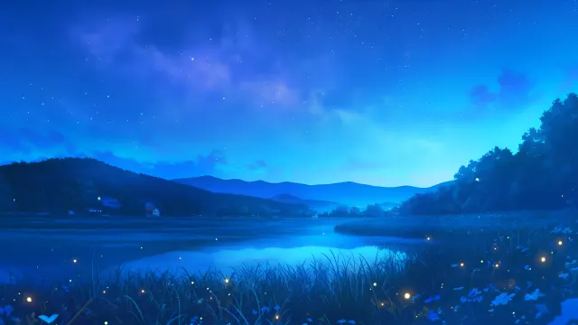 Moonlit Lake Tranquil Night wallpaper on Pixipics