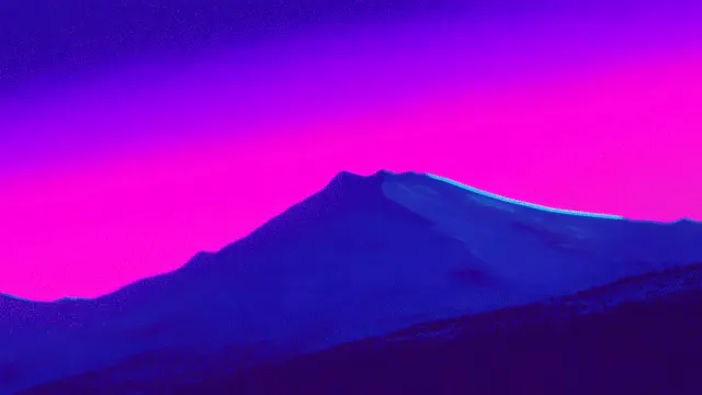 Synthwave Mountain Landscape Grainy Gradient wallpaper on Pixipics