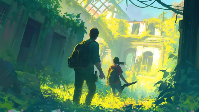 Ellie And Joel The Last Of Us Art wallpaper on Pixipics