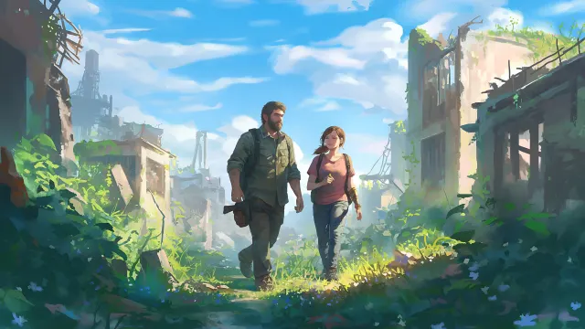 Joel Ellie Last Of Us Ruins Walk wallpaper on Pixipics