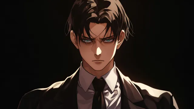 Levi Ackerman Intense Stare Black wallpaper on Pixipics