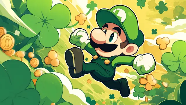 Luigi St Patricks Day Clover St Patricks Day wallpaper on Pixipics