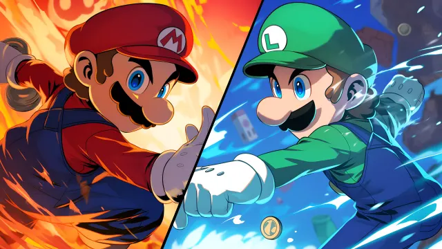 Mario And Luigi Action Pose wallpaper on Pixipics