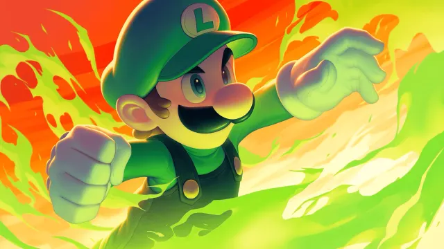 Super Mario Luigi Using Green Fire Powerup Gif wallpaper on Pixipics