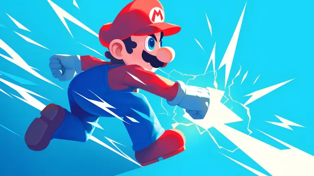 Super Mario Running Blue Light Speed wallpaper on Pixipics