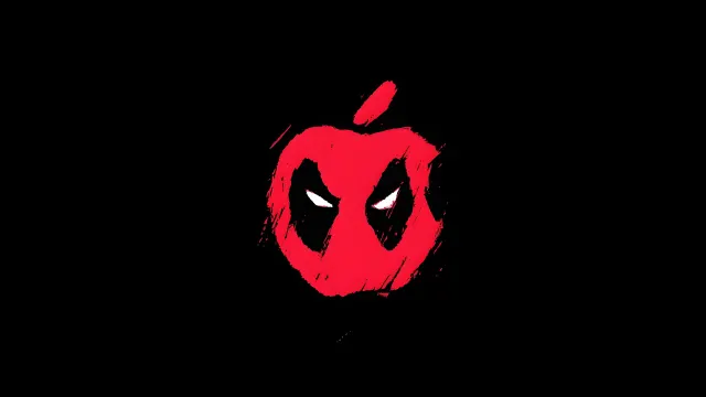 Deadpool Apple Logo Black Minimal wallpaper on Pixipics