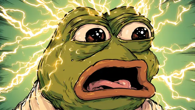 Shocked Pepe The Frog With Lightning Meme wallpaper on Pixipics