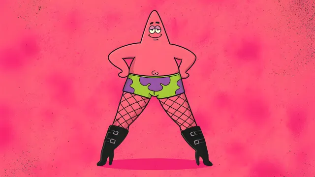 Spongebob Patrick Star Fishnet Stockings Meme wallpaper on Pixipics