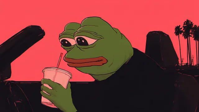 Wojak As Pepe Driving At Sunset Meme wallpaper on Pixipics