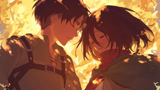 Attack On Titan Eren Mikasa Close wallpaper on Pixipics