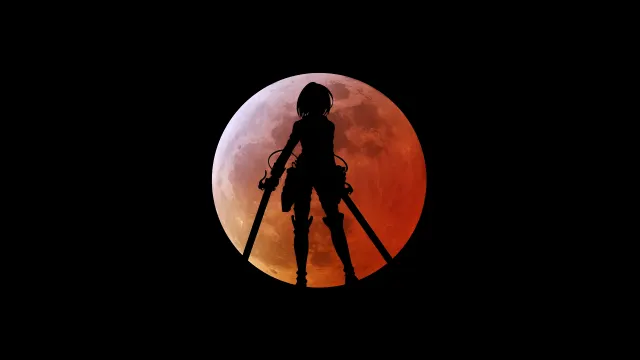 Attack On Titan Mikasa Ackerman Blood Moon wallpaper on Pixipics