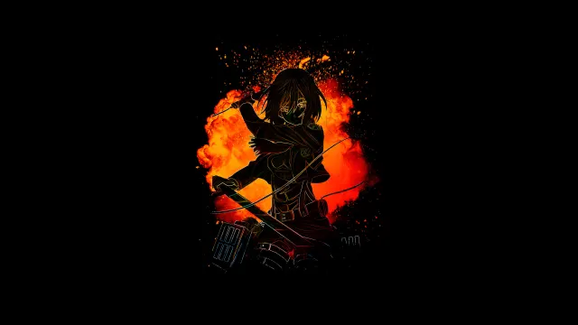Mikasa Ackerman Burning Red Omg Gear wallpaper on Pixipics