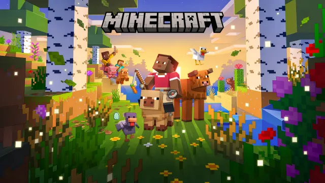 Minecraft Spring Adventure Sunset Forest wallpaper on Pixipics