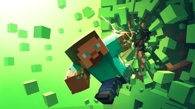 Minecraft Steve Pixel Breakthrough wallpaper on Pixipics