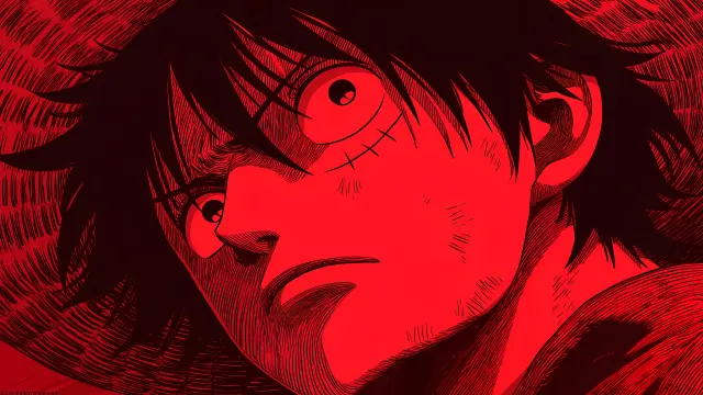 Luffy Straw Head Red Glare Intense Look wallpaper on Pixipics