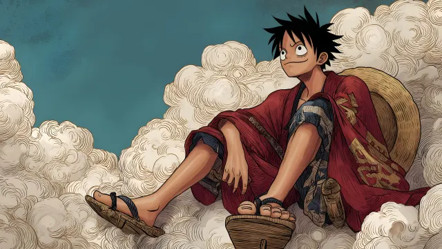 One Piece Luffy Cloud Sky Adventure wallpaper on Pixipics