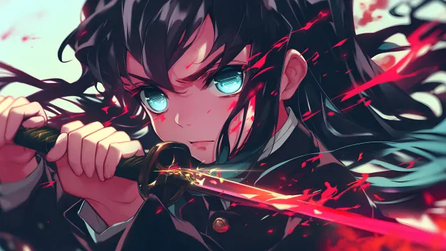 Demon Slayer Muichiro Tokito In Battle wallpaper on Pixipics