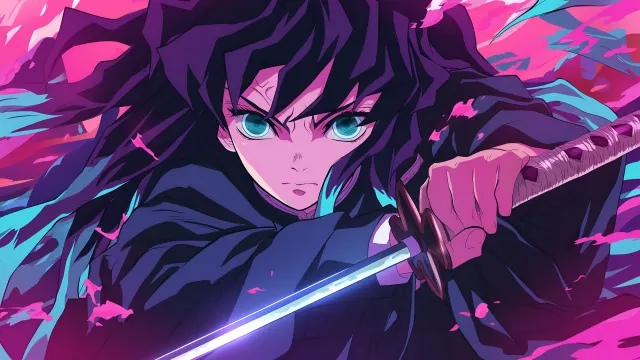 Muichiro Demon Slayer Sword Splash wallpaper on Pixipics