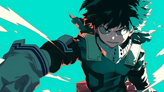 Izuku Midoriya Determined Expression In Hero Suit wallpaper on Pixipics