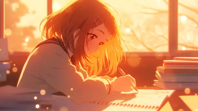 Mha Uraraka Ochaco Golden Hour At Window wallpaper on Pixipics