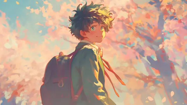 My Hero Academia Izuku Midoriya Sakura wallpaper on Pixipics