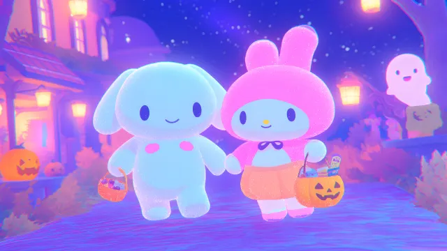 My Melody Cinnamoroll Halloween Trick Or Treat wallpaper on Pixipics