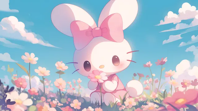 My Melody Flower Field Sanrio wallpaper on Pixipics