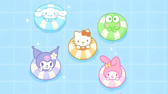 Sanrio Summer Pool Party Floaties wallpaper on Pixipics