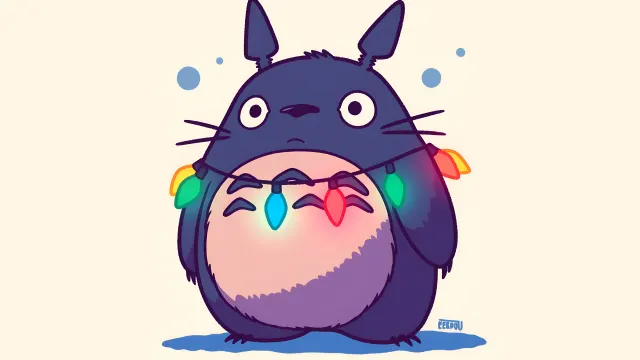 My Neighbor Totoro Chibi Christmas Lights wallpaper on Pixipics